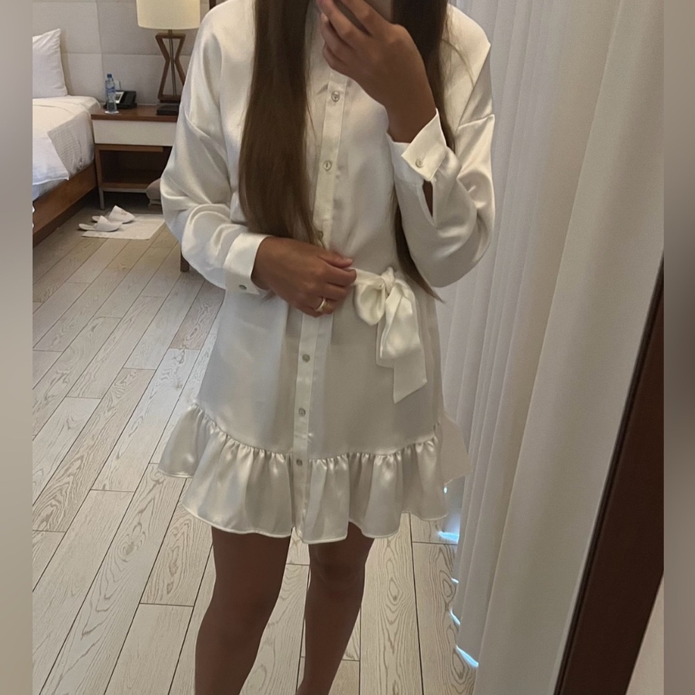 Zara Satin mini Ruffle Dress